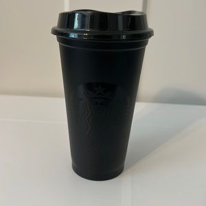 🎉HP🎉 Starbucks 16oz Reusable Hot Cup Black on Black
